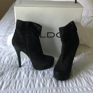 Aldo black suede boots